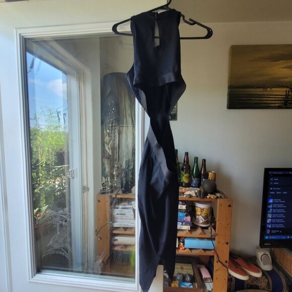 Bebe waist cut out open back black maxi dress size xs - Picture 4 of 5